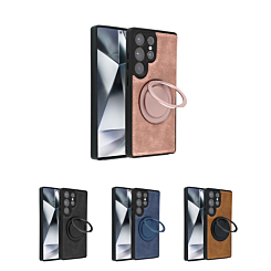 Slim Leather Case with Wireless Charging Kickstand for Galaxy S23 Ultra (Only Ground Shipping)