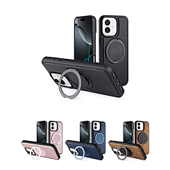 Slim Leather Case with Wireless Charging Kickstand for iPhone 16 (Only Ground Shipping)