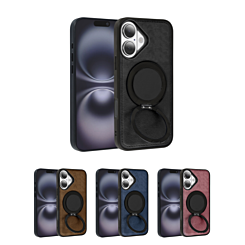 Slim Leather Case with Wireless Charging Kickstand for iPhone 17 (Only Ground Shipping)