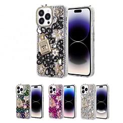 iPhone 16 Pro Max Crystal Flower Perfume Silicone Hard Case (Only Ground Shipping)