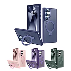 Galaxy S24 Ultra Carbon Wireless Charging Case with Ring Stand