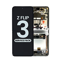 OLED Assembly with Frame for Galaxy Z Flip 3 F711 (WHITE) (US and International) (Service Pack)