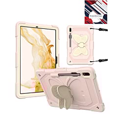 Protective Butterfly Stand Design Case - PINK for Galaxy Tab S10 Plus / S9 Plus / S8 Plus / S7 Plus / S7 FE (12.4") (Only Ground Shipping)