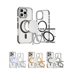 Thin Magnetic Clear Case with Camera Stand Kickstand for iPhone 16 Pro Max (Only Ground Shipping)