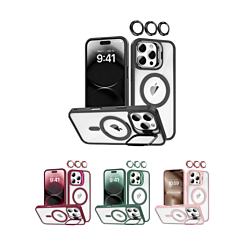 Transpalet Silicone case & Camera stand with Camera Lens for iPhone 16 Pro Max (Only Ground Shipping)