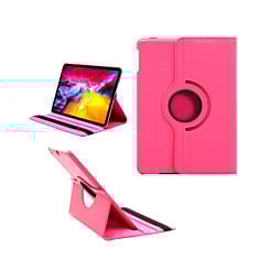 Universal 12"  360 Degree Rotating Leather Swivel Stand Case- HOT PINK (Only Ground Shipping)