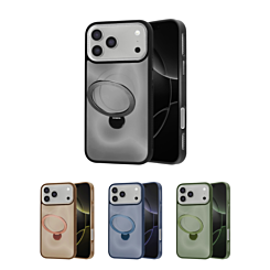 Wireless Charging Case with Built-in Rotating Ring Stand for iPhone 17 Pro (Only Ground Shipping)