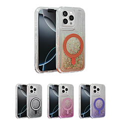 Wireless Charging Protective Glitter Liquid Bumper Case for iPhone 13 Pro Max