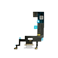 Shop the Charging Port Flex Cable for iPhone XR in white, aftermarket.