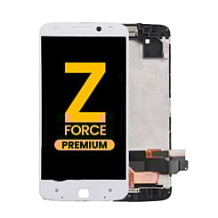 LCD Assembly with Frame for Motorola Moto Z Force (XT1650-02) (WHITE) (Premium)