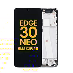 OLED Assembly with Frame for Motorola Edge 30 Neo (XT2245-1 / 2022) (BLACK ONYX) (Premium)