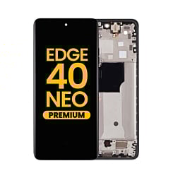 OLED Assembly with Frame for Motorola Moto Edge 40 Neo (XT2307-1 / 2023) (BLACK BEAUTY) (Premium)