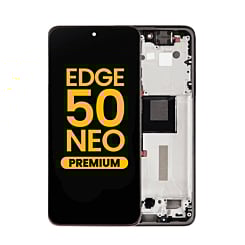 OLED Assembly with Frame for Motorola Moto Edge 50 Neo (XT2409-3 / 2024) (MOCHA MOUSSE) (Premium)
