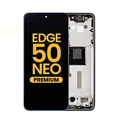OLED Assembly with Frame for Motorola Moto Edge 50 Neo (XT2409-3 / 2024) (NAUTICAL BLUE) (Premium)