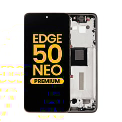 OLED Assembly with Frame for Motorola Moto Edge 50 Neo (XT2409-3 / 2024) (LATTE) (Premium)