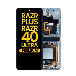 Main OLED Assembly with Frame for Motorola Moto Razr+ / Razr 40 Ultra (XT2321-3 / 2023)  (GLACIER BLUE) (Premium)