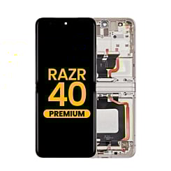 OLED Assembly with Frame for Motorola Moto Razr 40 (XT2323-3 / 2023) (VANILLA CREAM) (Premium)