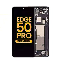 OLED Assembly with Frame for Motorola Moto Edge 50 Pro (XT2403 / 2024) (BLACK BEAUTY) (Premium)
