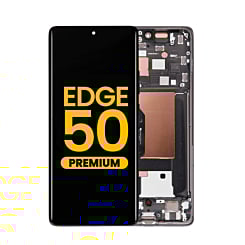 OLED Assembly with Frame for Motorola Moto Edge 50 (XT2407-3 / 2024) (KOALA GRAY) (Premium)