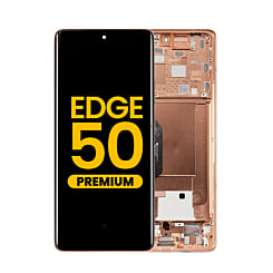 OLED Assembly with Frame for Motorola Moto Edge 50 (XT2407-3 / 2024) (PEACH FUZZ) (Premium)