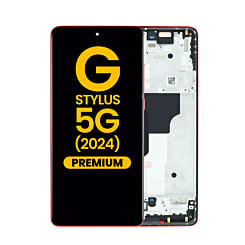 OLED Assembly with Frame for Motorola Moto G Stylus 5G (XT2419 / 2024) (SCARLET WAVE) (Premium)