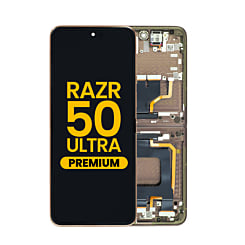Main OLED Assembly with Frame for Motorola Razr Plus / Razr 50 Ultra (XT2451 / 2024) / Razr Plus (XT2557 / 2025) (PEACH FUZZ) (Premium)