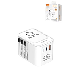 LDNIO Z8 3 USB Ports GaN All in One Universal Travel Adapter (Integrated US/UK/EU/AU) (45W) (Only Ground Shipping)