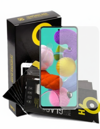 Purchase the Clear Tempered Glass for Galaxy A51 A515 2019, 2.5D design, available in a pack of 10.
