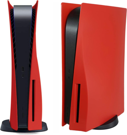 Faceplate Cover (RED) (2 Piece Set) for PlayStation 5 Disc Edition (NO LOGO) (Only Ground Shipping)