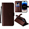 Leather Wallet Case with Card Slot - BROWN for iPhone 14 Pro Max (Only Ground Shipping)
