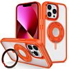 Skin Feel Transparent Case with Silicone Ring Holder - ORANGE for iPhone 14 Pro Max (Only Ground Shipping)