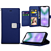 Elegant Leather Wallet Case - BLUE for iPhone 15 Pro (Only Ground Shipping)