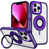 Skin Feel Transparent Case with Silicone Ring Holder - PURPLE for iPhone 15 Pro Max (Only Ground Shipping)