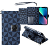Leather Wallet Case with Card Slot - BLUE for iPhone 15 Pro Max (Only Ground Shipping)