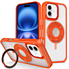 Skin Feel Transparent Case with Silicone Ring Holder - ORANGE for iPhone 16 (Only Ground Shipping)