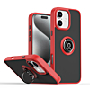 Hard PC Rear / Soft TPU Colorful Border Case with I-ring Holder - RED for iPhone 16 (Only Ground Shipping)