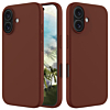 iPhone 16 Soft Solid Silicone Case (Full Buttom Cover) - BROWN (Only Ground Shipping)