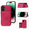 Leather Pocket Wallet Case - PINK for iPhone 16 (Only Ground Shipping)