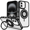 Skin Feel Transparent Case with Silicone Ring Holder - BLACK for iPhone 16 Plus (Only Ground Shipping)