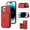 Leather Pocket Wallet Case - RED for iPhone 16 Pro Max (Only Ground Shipping)
