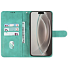 Leather Wallet Case with Card Slot - TEAL for iPhone 16 Pro (Only Ground Shipping)