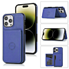 Leather Pocket Wallet Case - BLUE for iPhone 16 Pro (Only Ground Shipping)