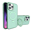Carbon Wireless Charging Case with Ring Stand - GREEN for iPhone 16 Pro (Only Ground Shipping)