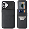 Leather Wallet Case with Kickstand - BLACK for iPhone 17 (Only Ground Shipping)