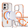 Thin Magnetic Clear Case with Camera Stand Kickstand - ORANGE for iPhone 17 (Only Ground Shipping)