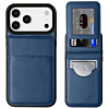 Leather Wallet Case with Kickstand - BLUE for iPhone 17 Pro (Only Ground Shipping)
