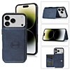 Leather Pocket Wallet Case - BLUE for iPhone 17 Pro Max (Only Ground Shipping)