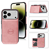 Leather Pocket Wallet Case - PINK for iPhone 17 Pro Max (Only Ground Shipping)