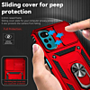 Moto G22 Dual Layers Hybrid Case with Metal Ring And Camera Protector - RED (Only Ground Shipping)