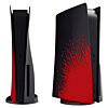 Faceplate Cover (BLACK & RED) (2 Piece Set) for PlayStation 5 Disc Edition (NO LOGO) (Only Ground Shipping)